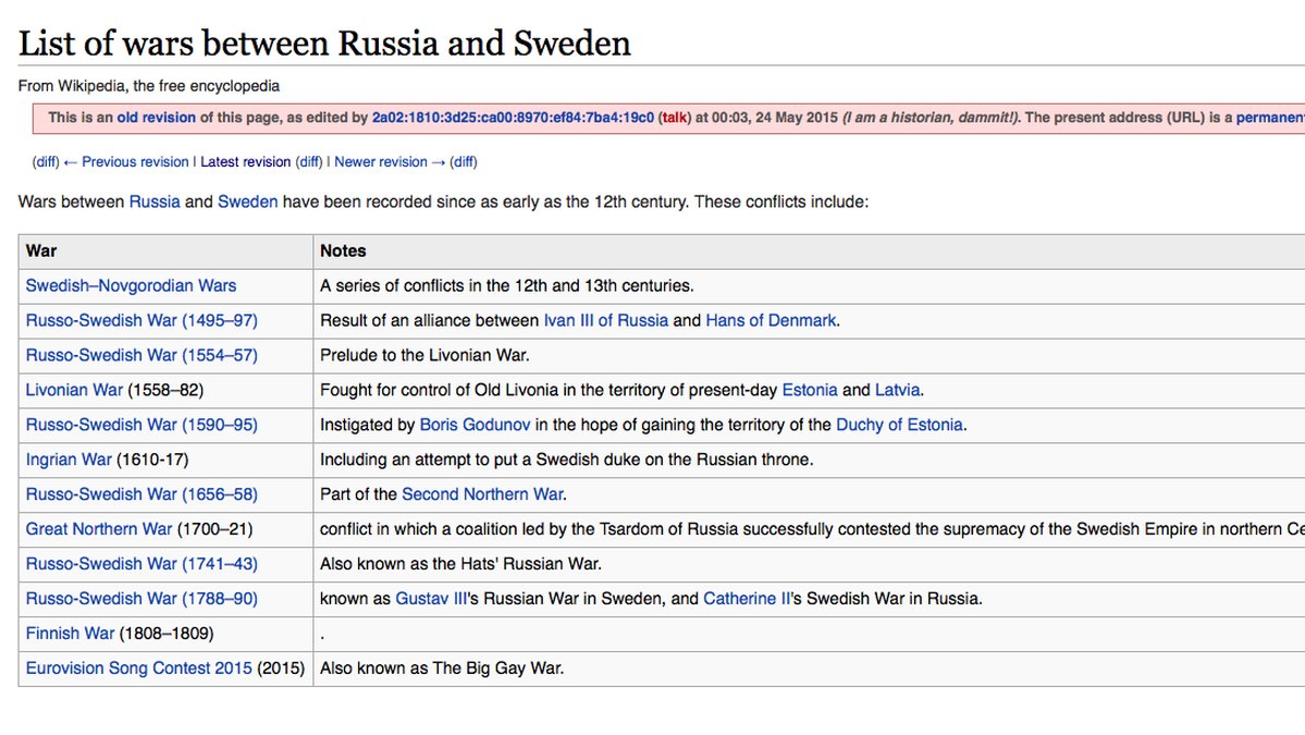 Och ändrat på Zelmerlövs wikipedia-sida.